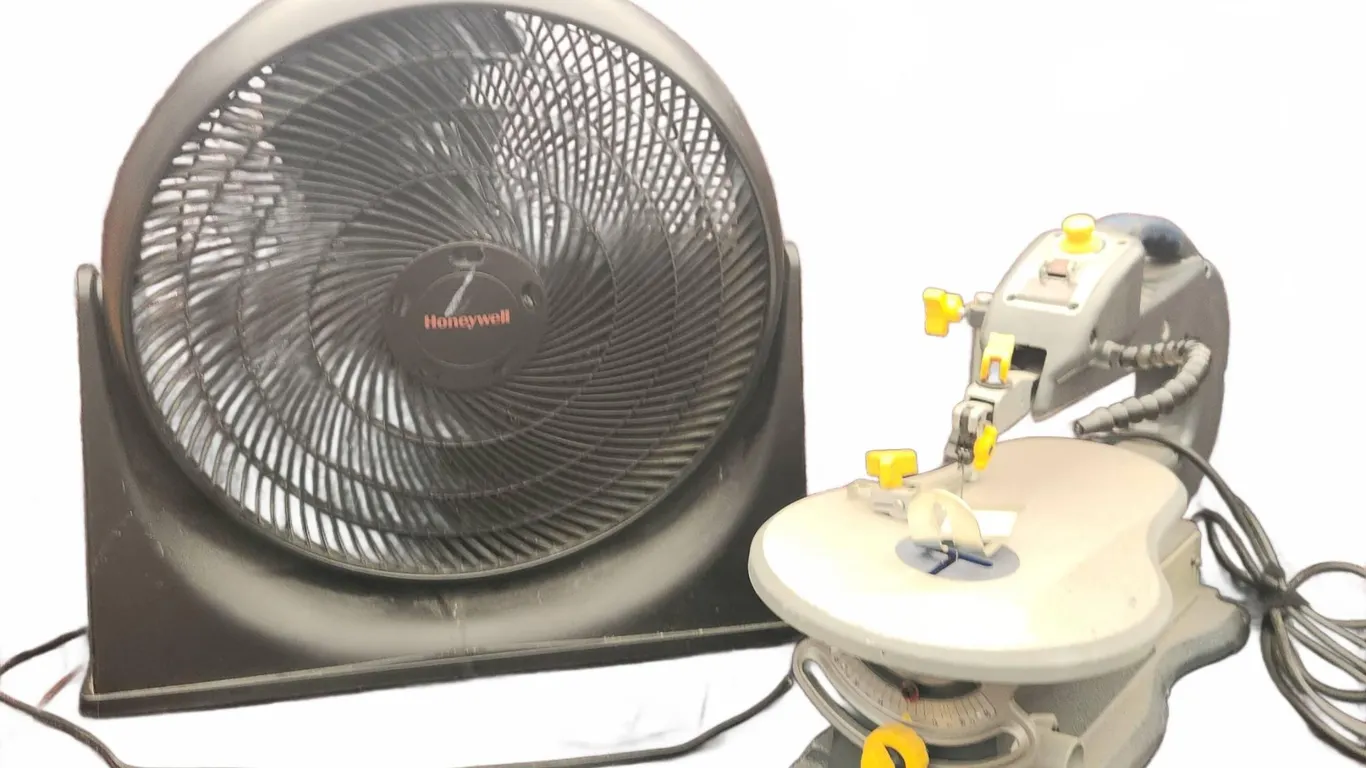 Honeywell Electric Fan and Mastercraft Maximum 16" Scroll Saw Bundle