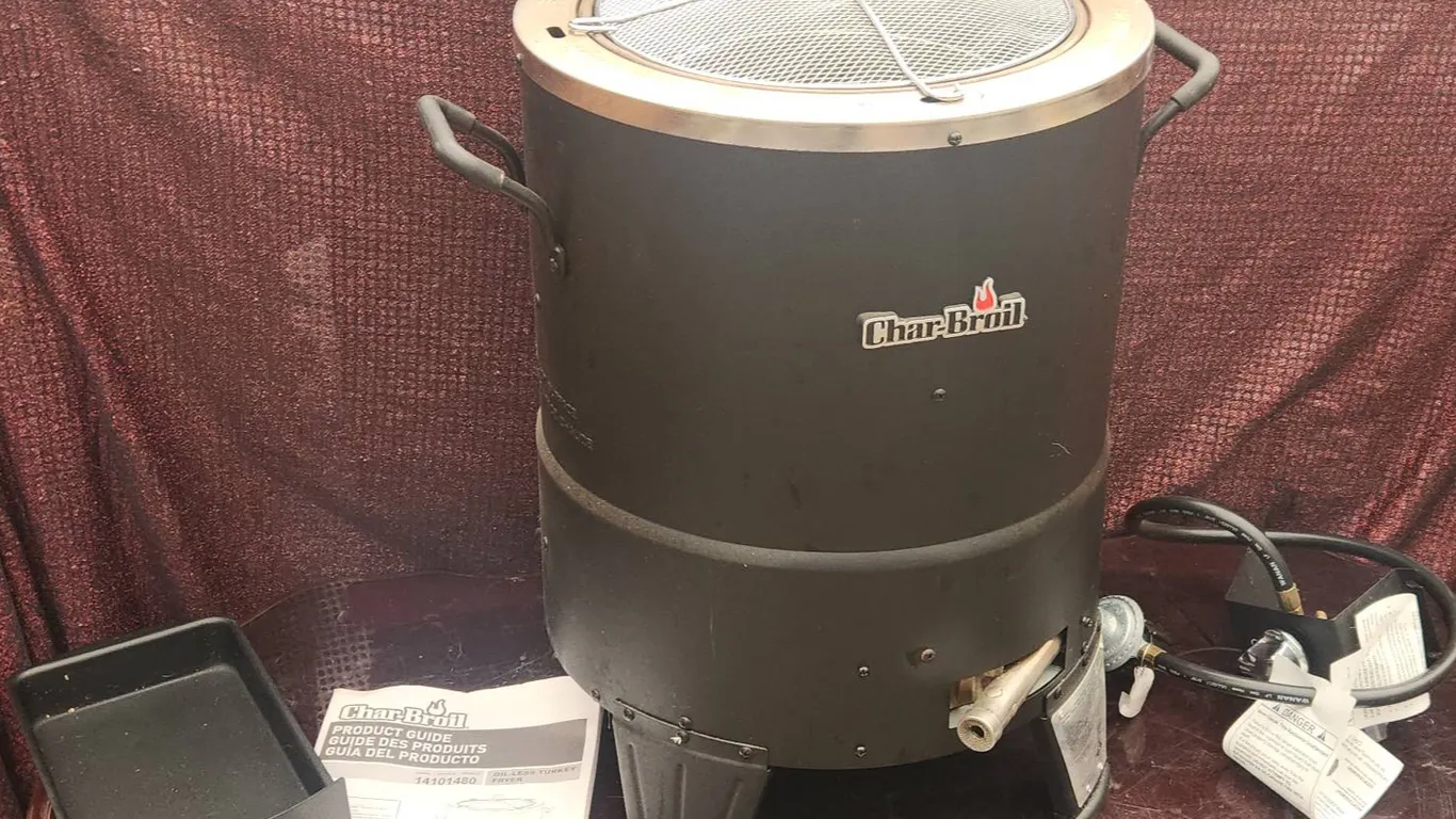 Char-Broil Oil-Less Turkey Fryer with Accessories, Manual, Propane