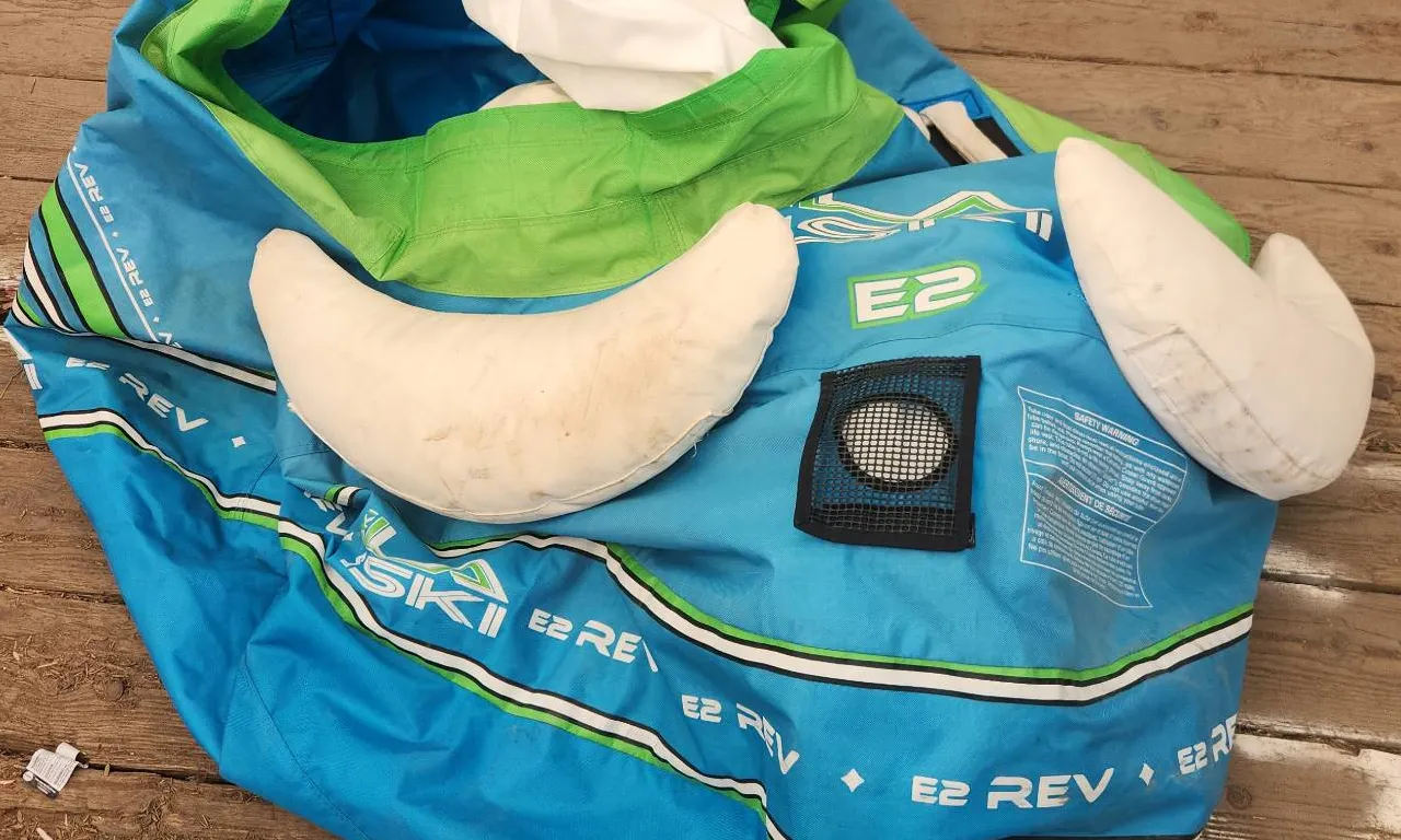 E2 REV Inflatable Towable Ski Tube Blue and Green