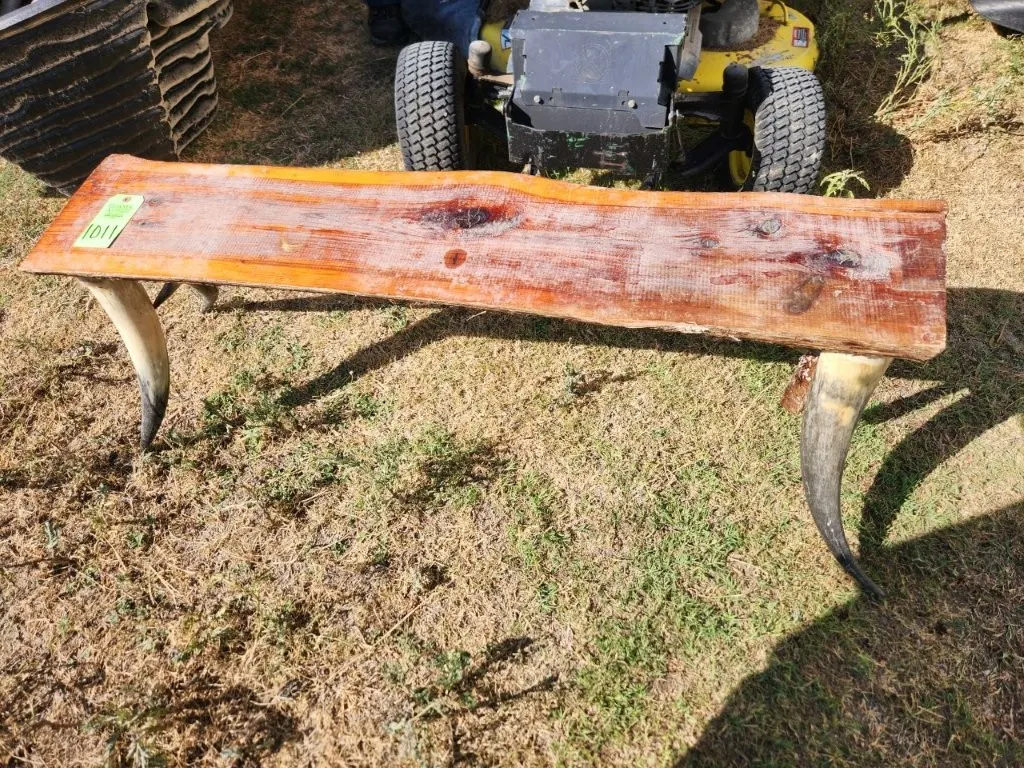 Longhorn Leg Cedar Bench