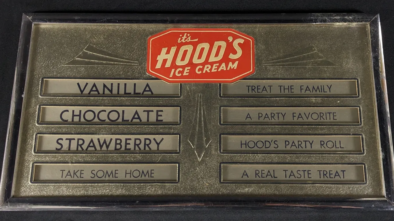 HOODS ICE CREAM MENU BOARD SIGN
