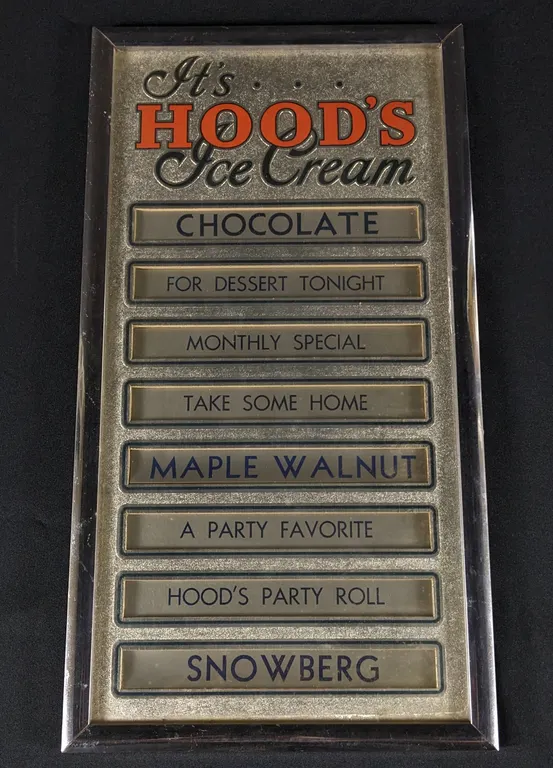 HOODS ICE CREAM MENU BOARD SIGN