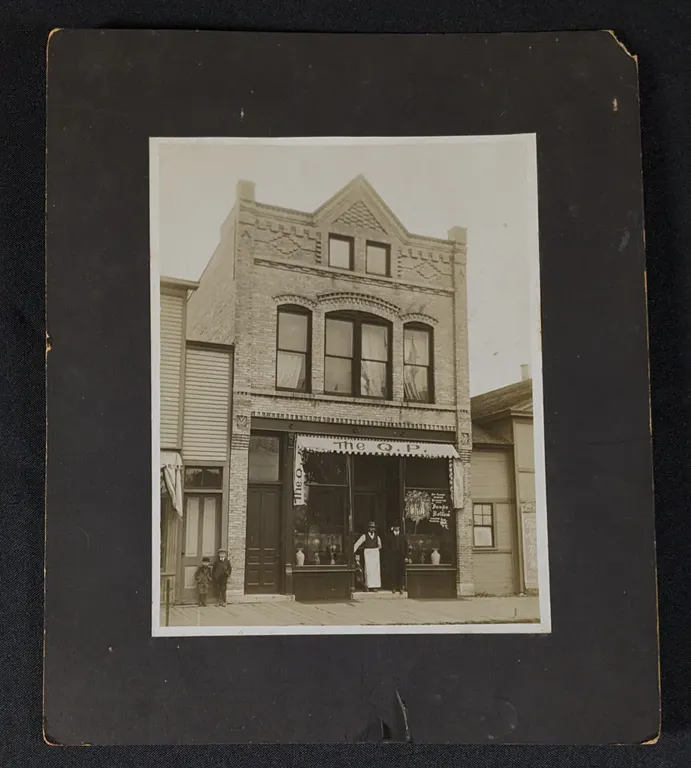 ANTIQUE CABINET PHOTO THE Q.P. APPLETON WISCONSIN