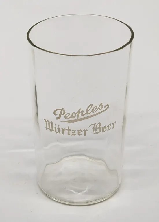 PEOPLES WURTZER BEER OSHKOSH WISCONSIN DRINKING GLASS