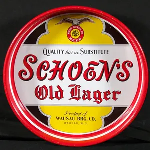 BEER TRAY SCHOEN'S OLD LAGER WAUSAU BREWING CO WISCONSIN