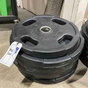 6 AMERICAN BARBELL COMMERCIAL EXERCISE RUBBER OLYMPIC PLATES 5-45LB & 1-35LB