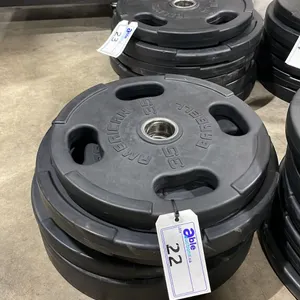 5 AMERICAN BARBELL COMMERCIAL EXERCISE RUBBER PLATES 4-45LB & 1-35LB