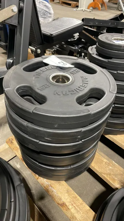 8-25LB AMERICAN BARBELL COMMERCIAL EXERCISE RUBBER OLYMPIC PLATES