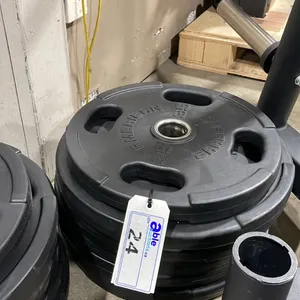6 AMERICAN BARBELL COMMERCIAL EXERCISE RUBBER OLYMPIC PLATES 5-45LB & 1-35LB