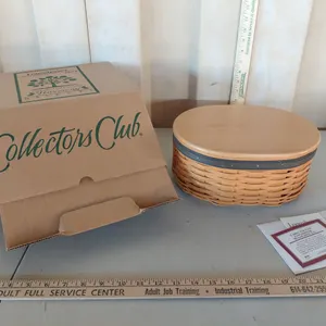 2000 Longaberger Collectors Club Harmony Basket No. 1 W/2 Pc Protector, Lid, & Box 11"X8.25"X5"