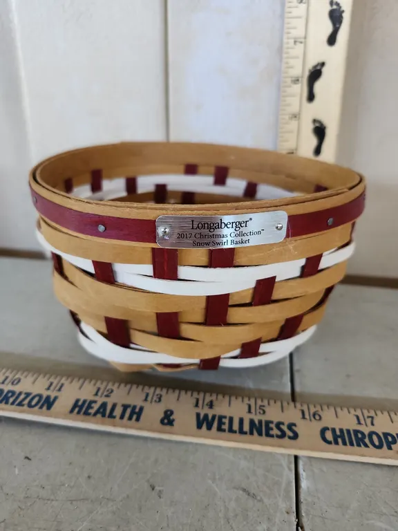 2017 Longaberger Christmas Collection Snow Swirl Basket 7"X7"X4"