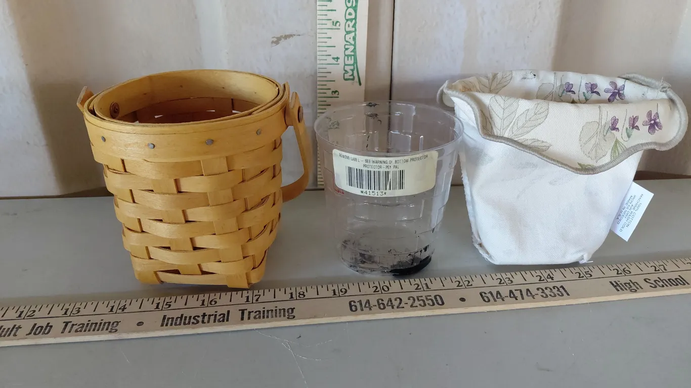 2002 Longaberger Horizon Of Hope Basket W/Liner, Protector, & Tie On 5"X4.25"X4.5"