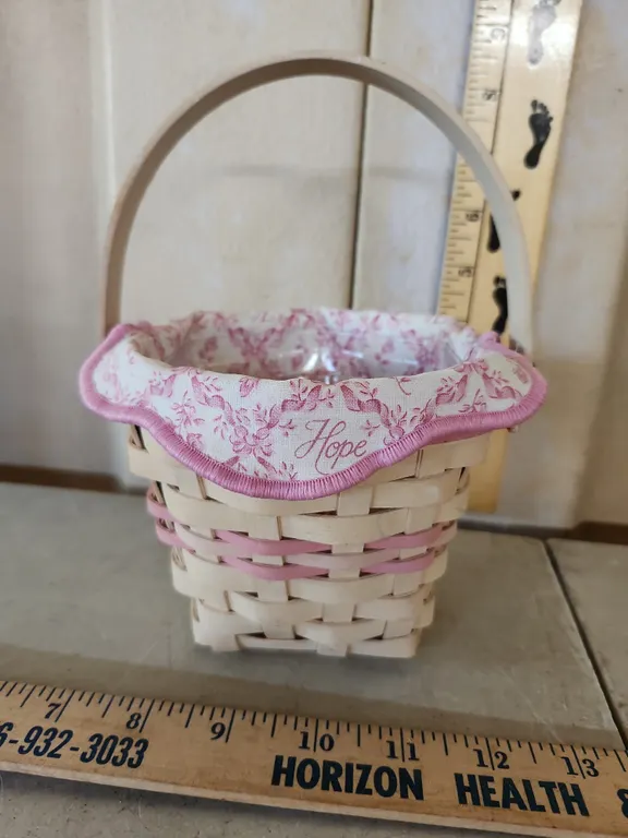 2001 Longaberger Horizon Of Hope Basket W/Liner & Protector 6"X5"X4.25"