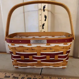 2015 Longaberger Christmas Collection Yuletide Greetings Basket W/Protector 10"X4.75"X5"