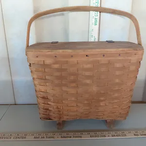 1991 Longaberger Magazine Basket 16.5"X8"X12.5" Discolored/Damaged