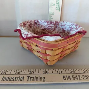 2000 Longaberger Red Sweetheart Little Love Basket W/Liner 6.5"X5.25"X2.75"