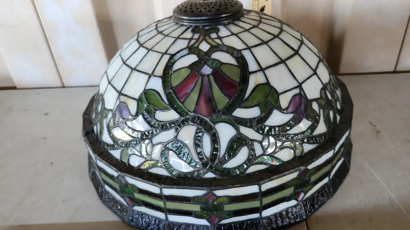 Tiffany Style Stained Glass Lamp Shade 17.5"X9"