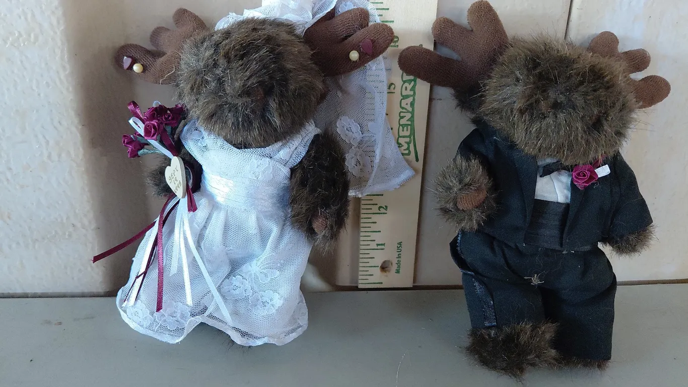 1998 Plush Mr. & Mrs. Moose 8" Tall