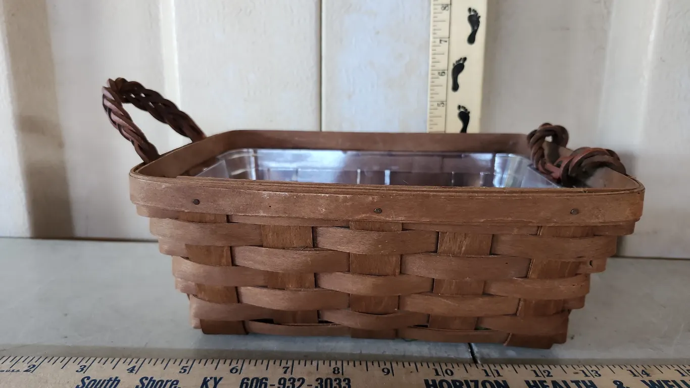 2008 Longaberger Basket W/Protector 10.75"X8.75"X4"