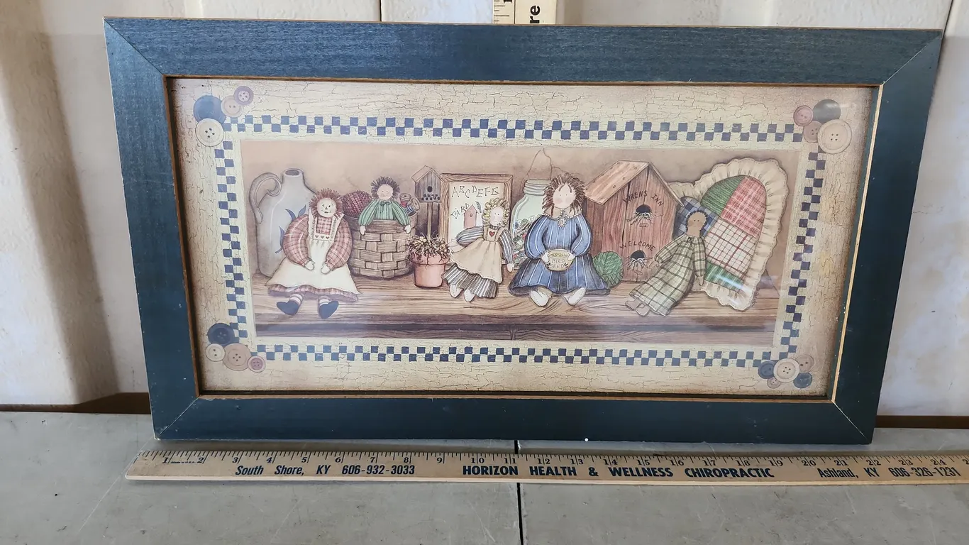 Folk Art Rag Doll Wall Decor 22.25"X12.25"