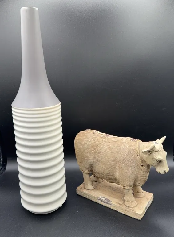 Decorative Modern Vase & Ox Statue