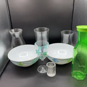 Miscellaneous Plastic Ware & 3 Glass Vases