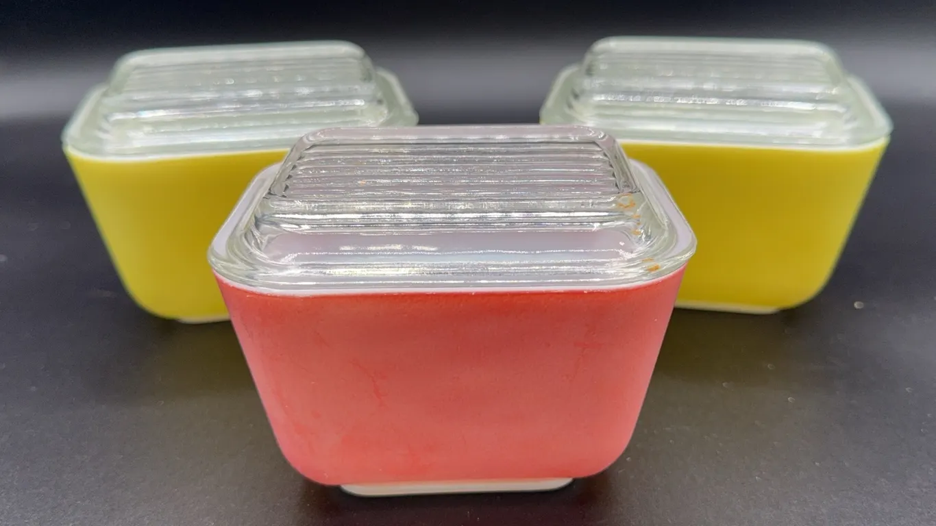 3 Vintage Pyrex Refrigerator Dishes