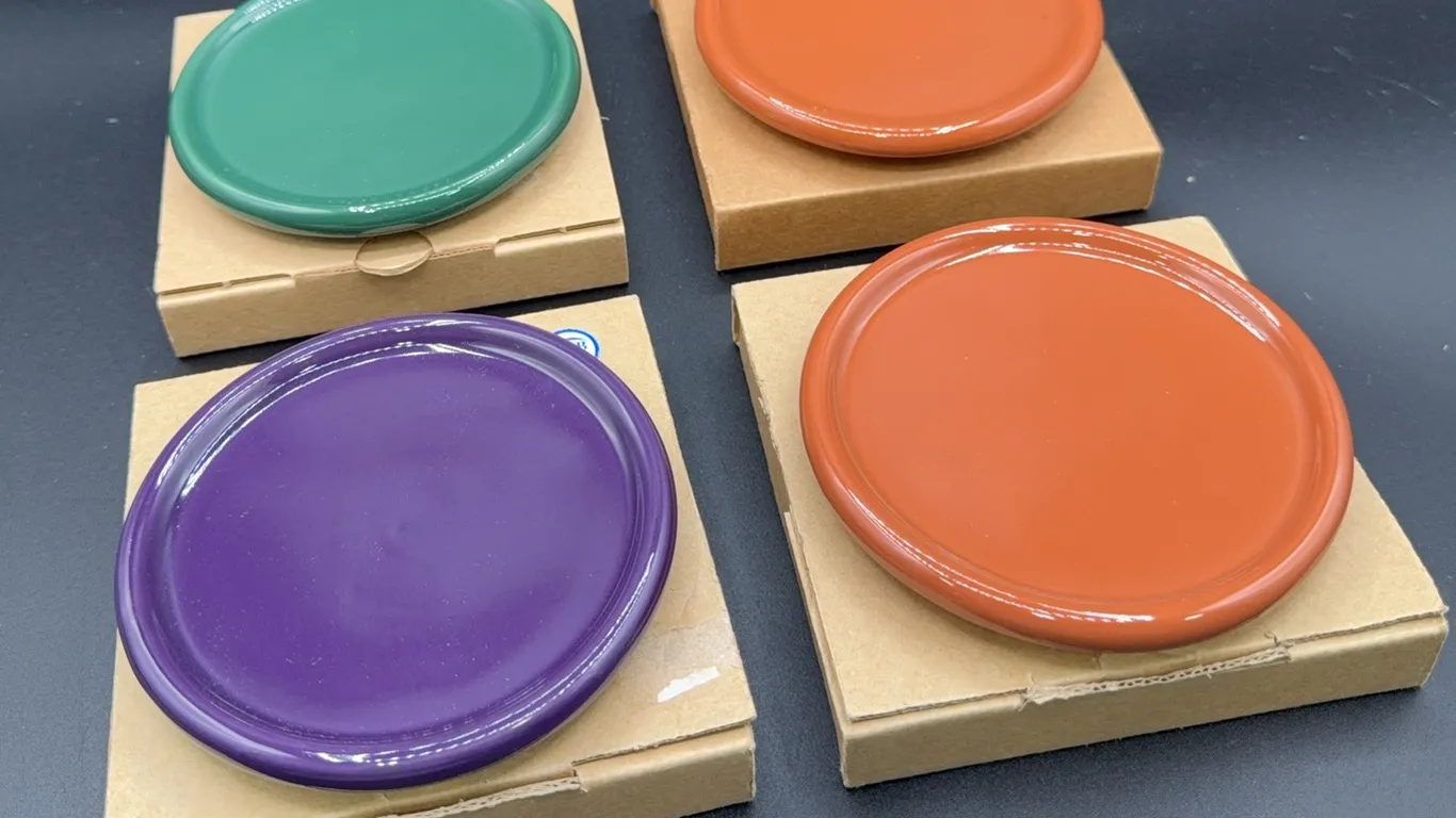 4 Longaberger Pottery Lids/Coasters