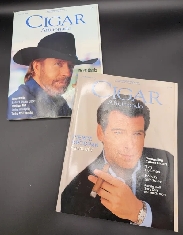 Cigar Aficionado | Chuck Norris & Pierce Brosnan