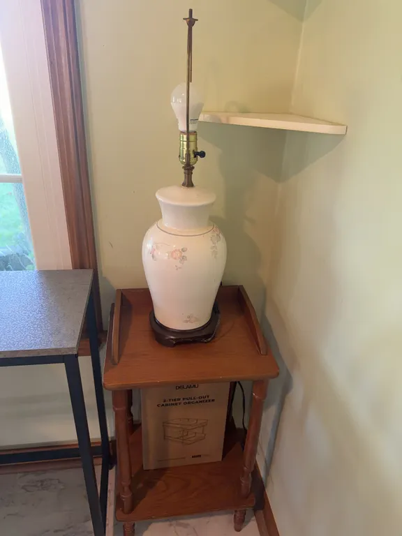 Lamp Stand With Glass Lamp No Shade
