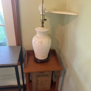 Lamp Stand With Glass Lamp No Shade
