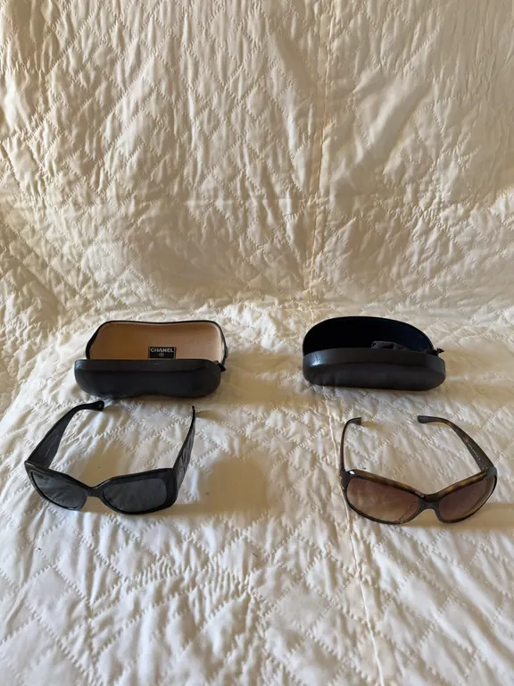 Authentic Chanel and Ralph Lauren sunglasses with cases