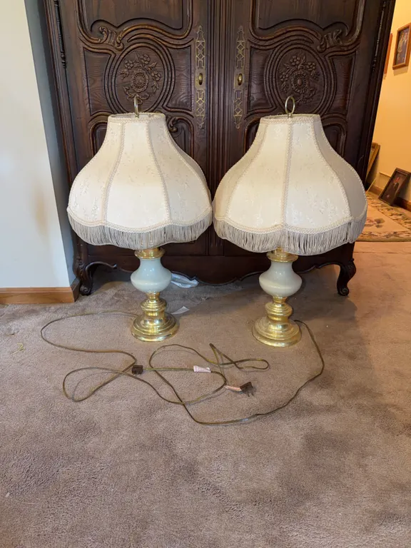 Brass and Glass Lamps