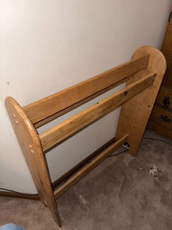 Wooden blanket rack