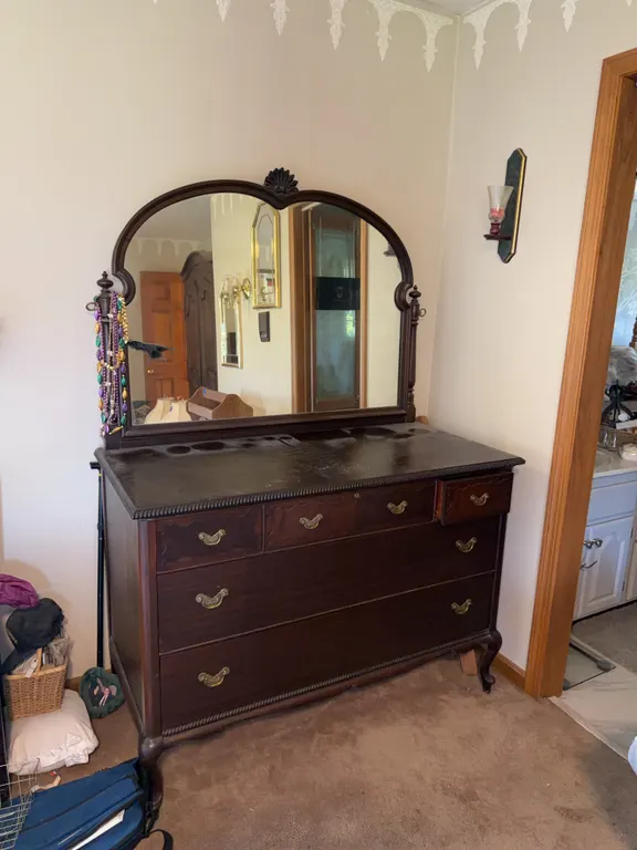 Wooden Dresser With Mirror