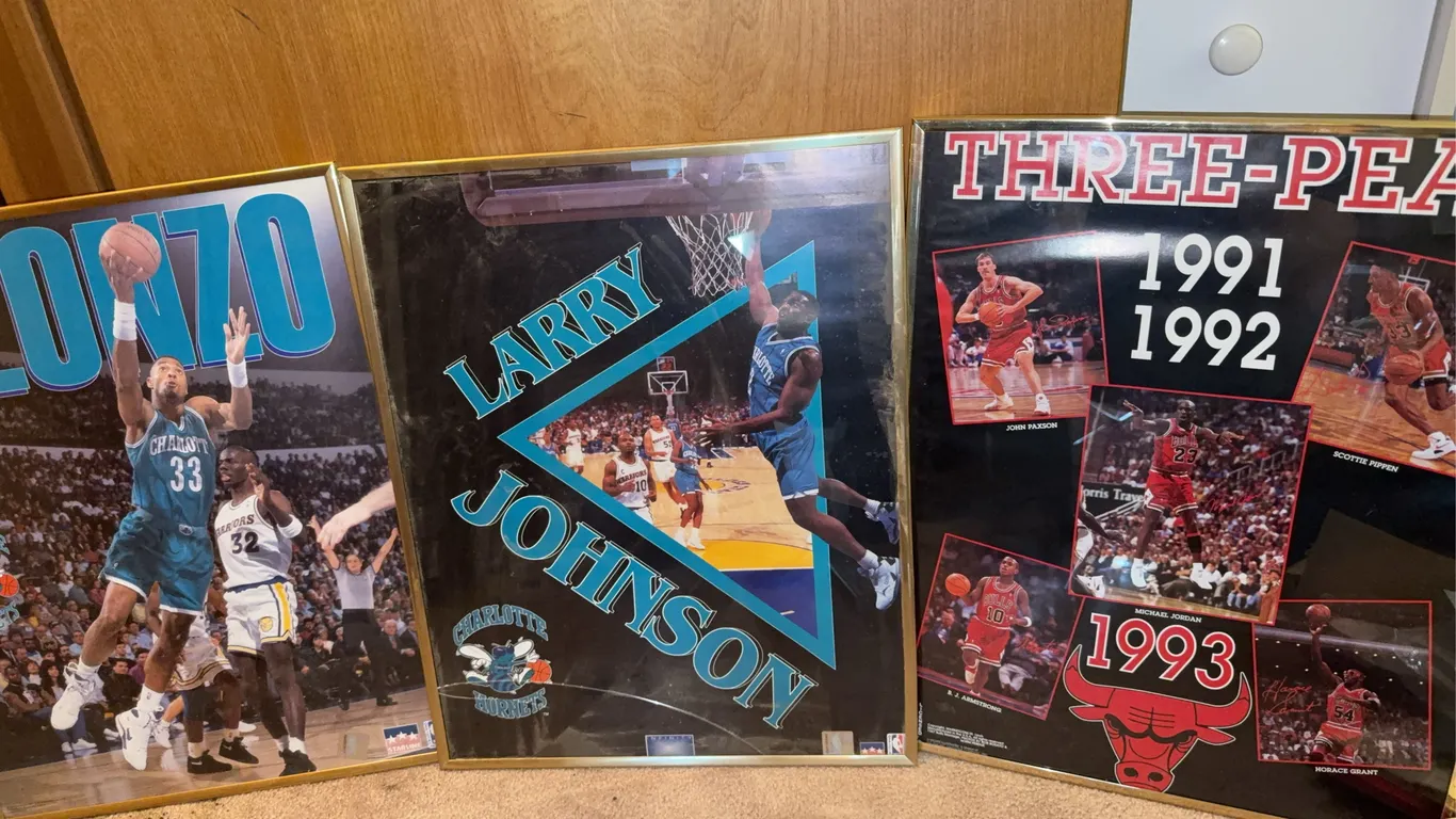 Framed basketball posters