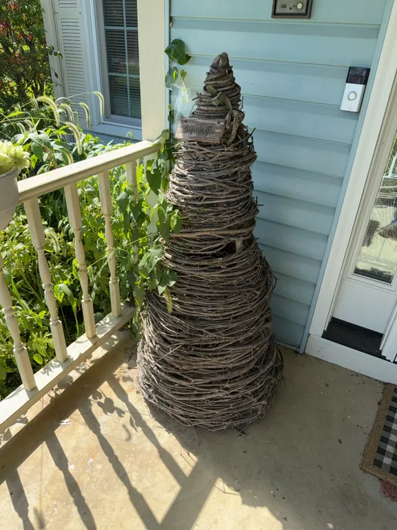 Wooden woven Christmas tree decoration