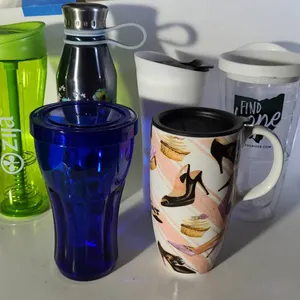 6 Travel and Drink Tumblers, Assorted Brands, Styles