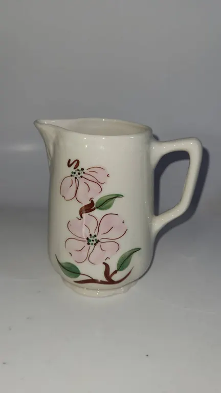 Mt. Vernon VA Ceramic Creamer Pink Floral Hand Painted