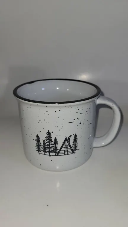 Speckled Enamel Camp Mug JerseyChurch.org Black Trim