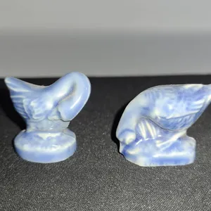 Wade Blue Porcelain Bird Figurines, 2 Pieces