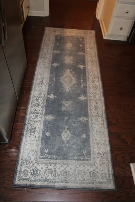 Charcoal & Beige Runner Rug