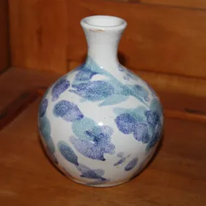 North Cole Pottery NC Signed Blue and Purple Vase