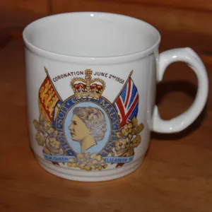 Queen Elizabeth II Coronation Mug June 2, 1953 Official Issue
