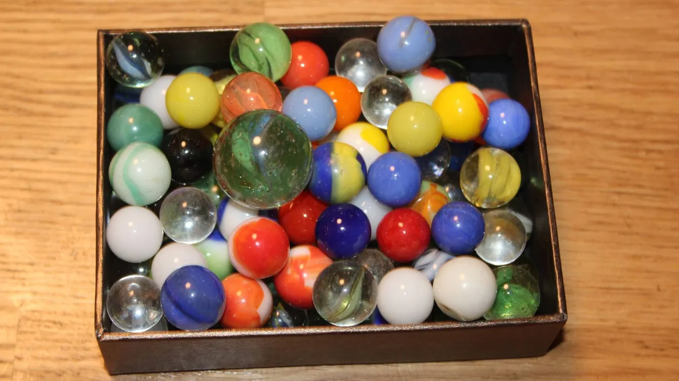 Glass Marbles Mixed Colors and Styles in Box