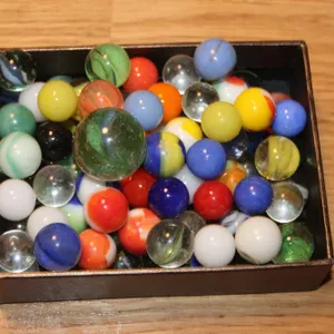 Glass Marbles Mixed Colors and Styles in Box