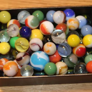 Glass Marbles in Rectangular Box Variety Colors