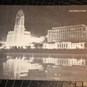 Jumbo Postcard Civic Center at Night Columbus Ohio