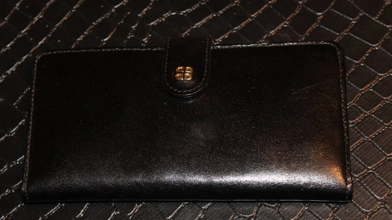 Bosca Old Leather Black Checkbook Wallet Made in USA