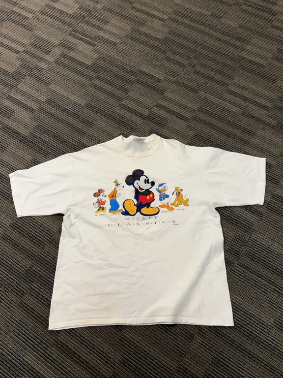 Genus Mickey Disney Characters White T-Shirt Size Large